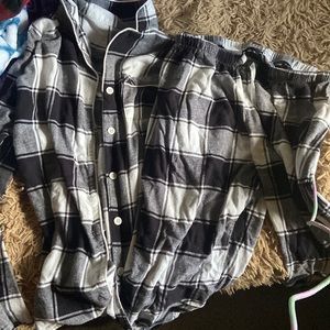 black and white pajama set